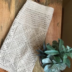 Crochet Cream / Tan Sweater skirt