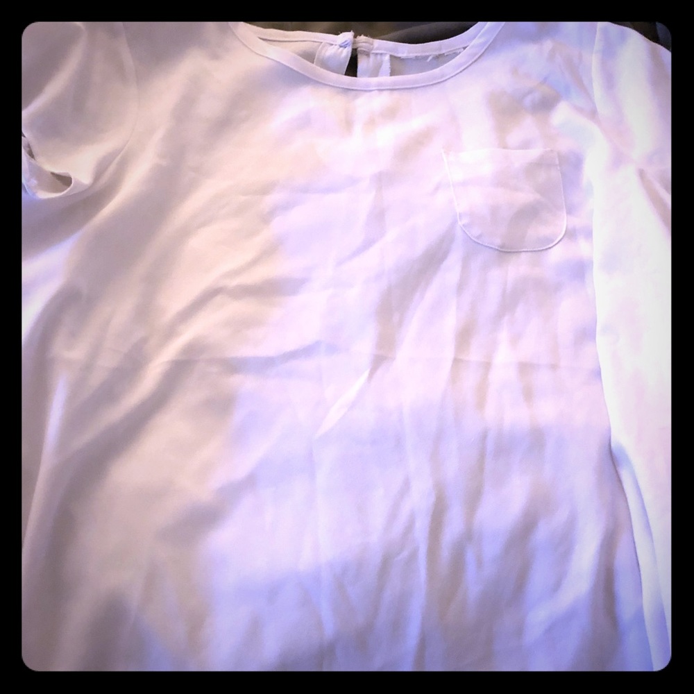 Cute short sleeve high low blouse