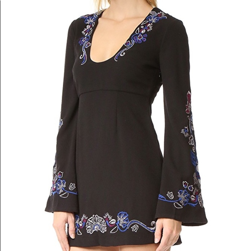 Free People Embroidered Bell Sleeve Dress - Picture 5 of 6