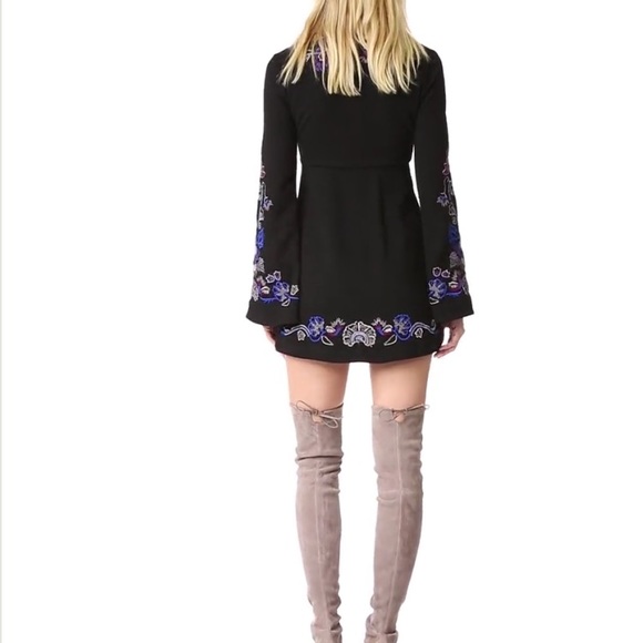 Free People Embroidered Bell Sleeve Dress - Picture 2 of 6