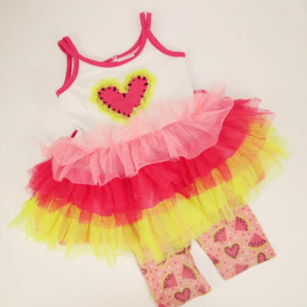 Youngland Girls 3T Watermelon Tutu Dress Set