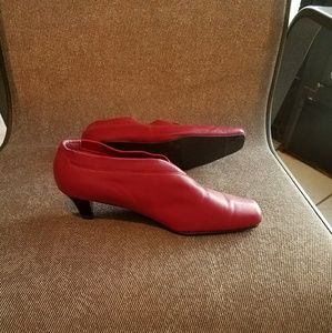 Red Kitten Heel Booties
