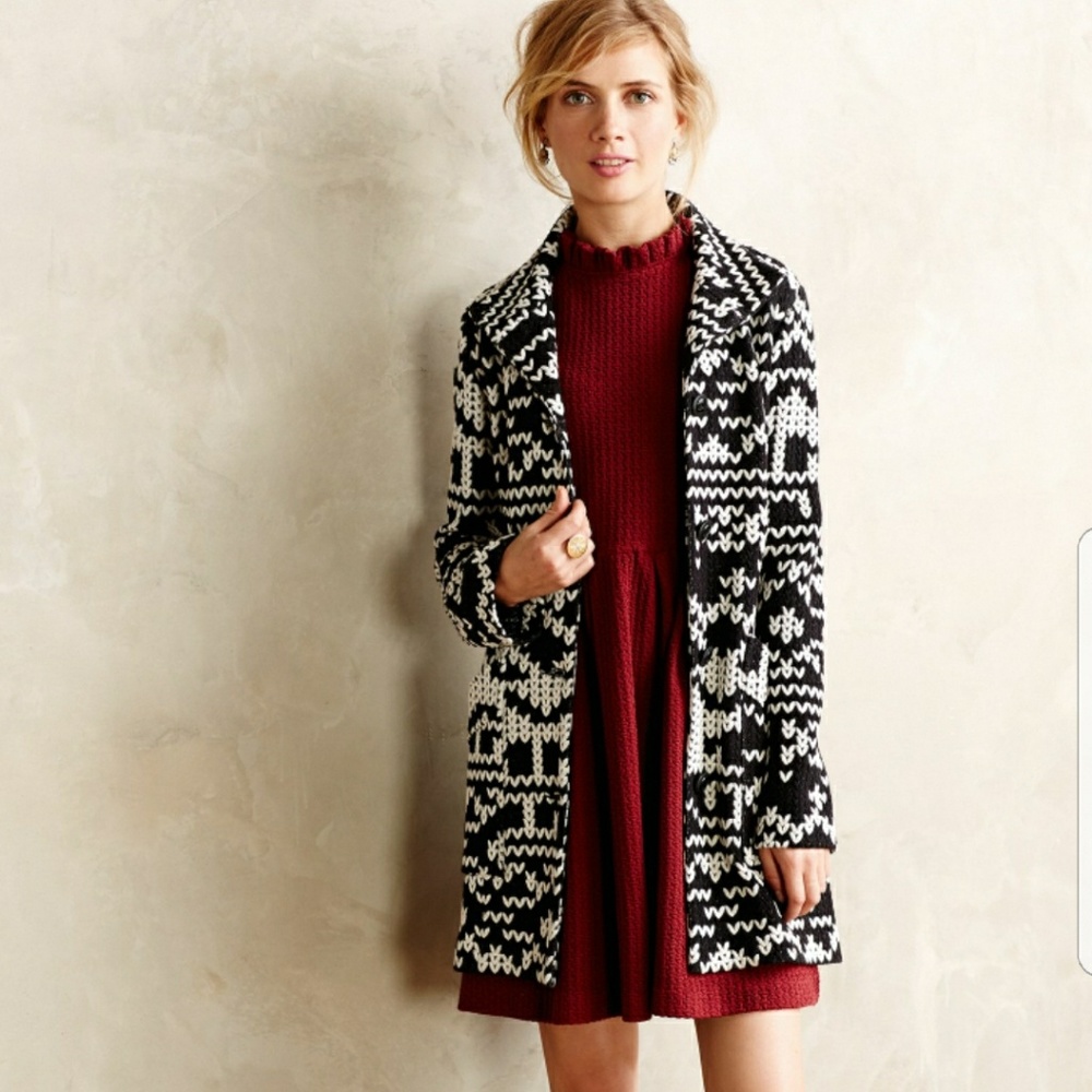 Anthropologie Woven Sweater Coat