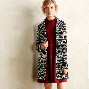 Anthropologie Woven Sweater Coat