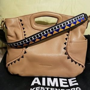 AIMEE KESTENBERG Leather Beige Guitar Strap Bag