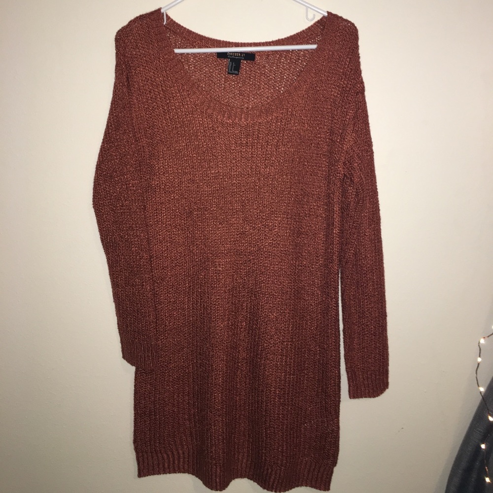 Burnt orange sweater dress