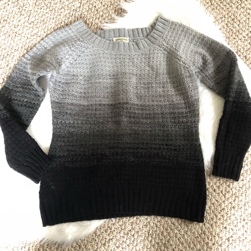 Black & grey ombré gradient sweater