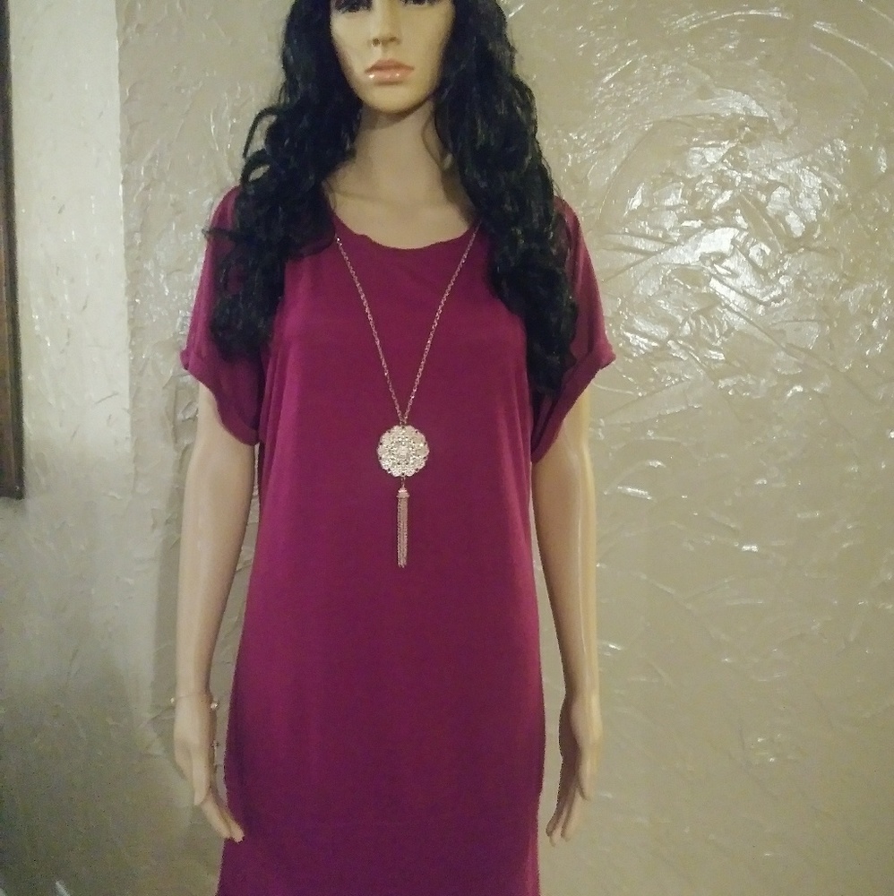 Women's half sleeve mini pullover dress
