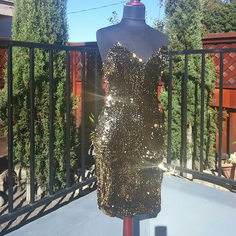 Nasty Gal Sequined Strapless Dress