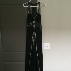 Sue Wong Black Beaded Long Dress
