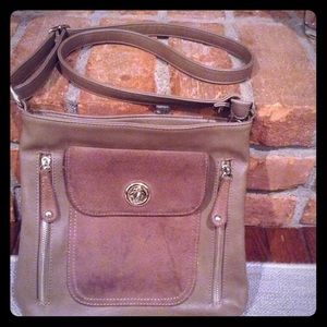 Tan messenger/crossbody bag