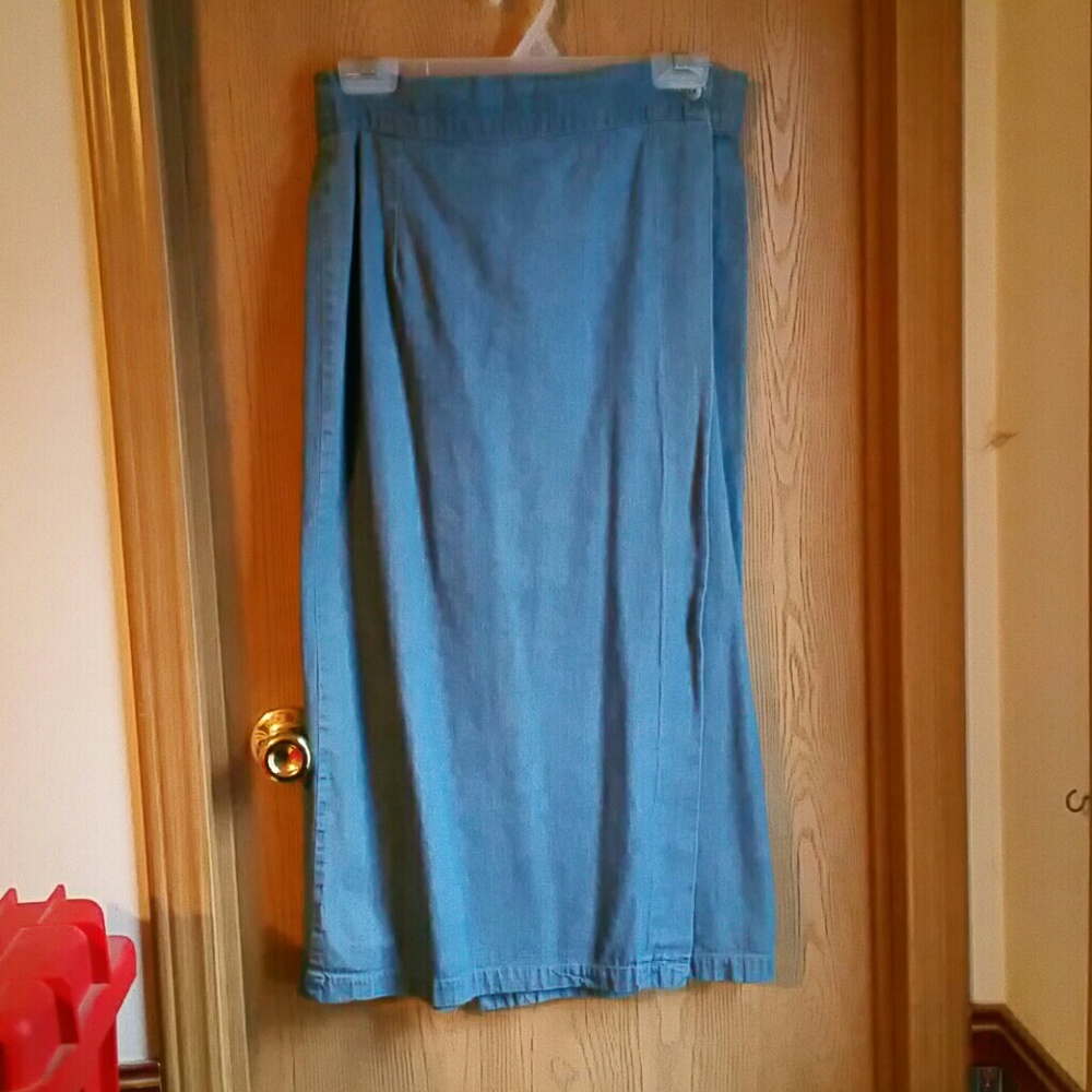 Denim wrap skirt