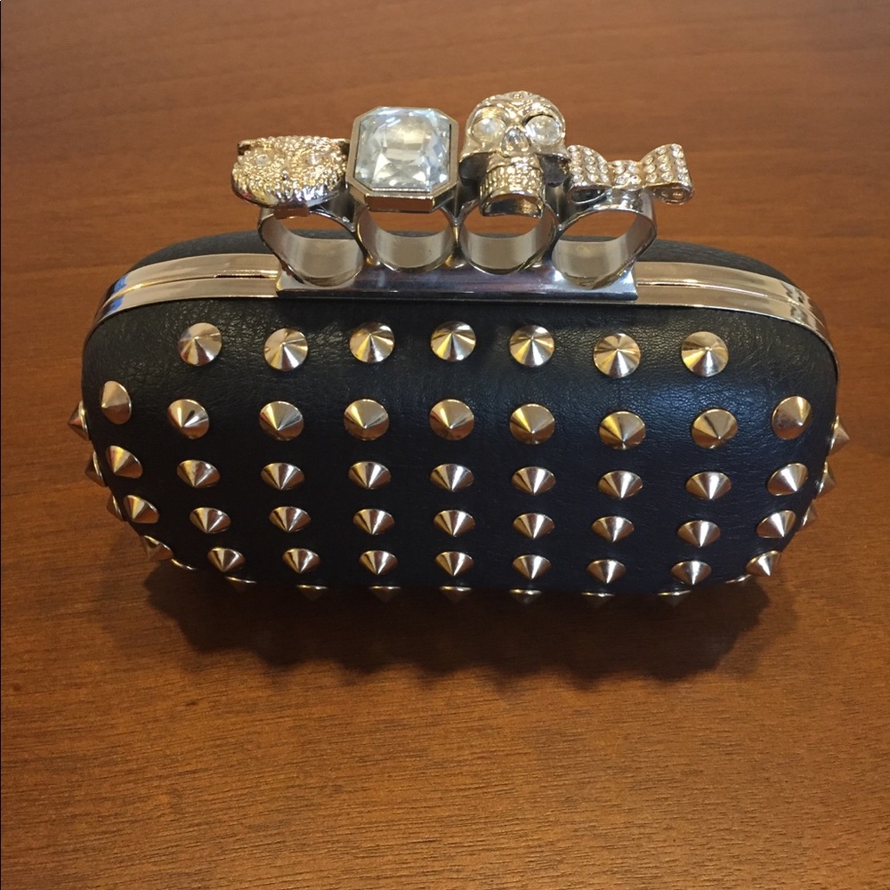 Black Studded Clutch