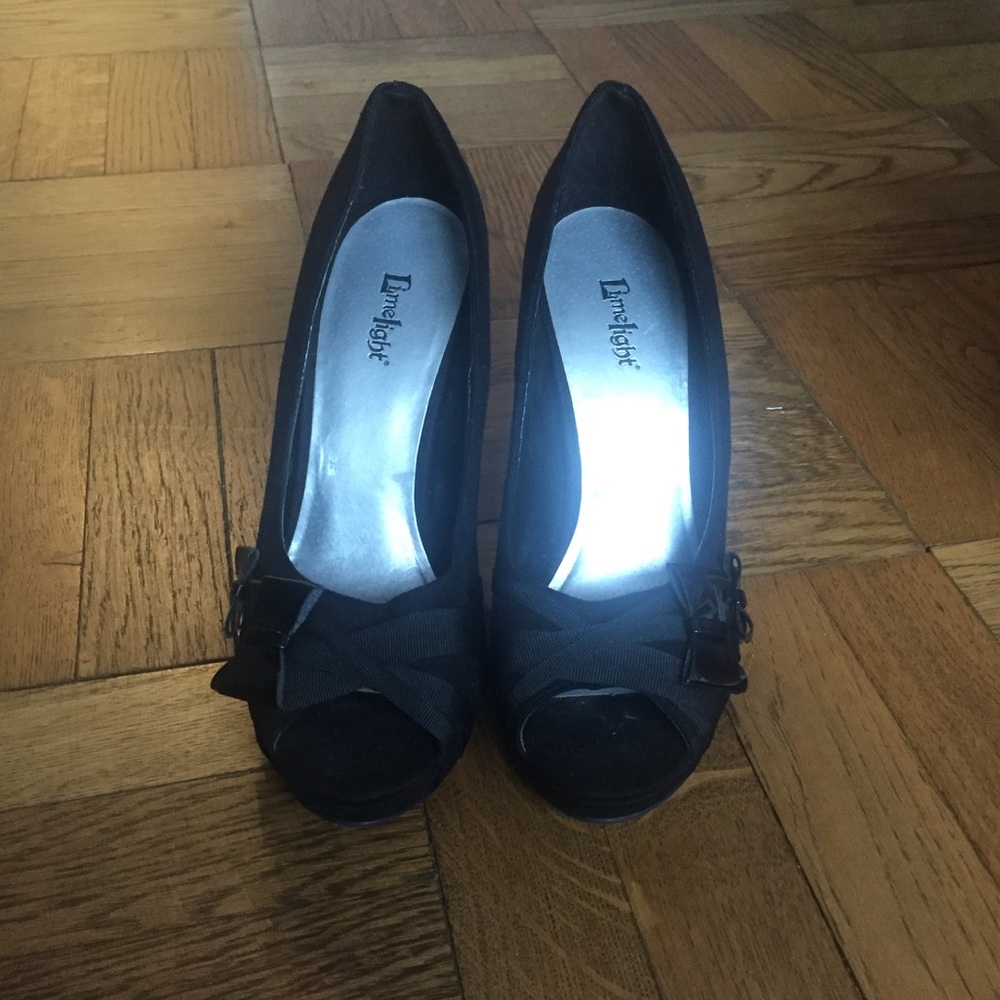 Black Peep-toe Pumps