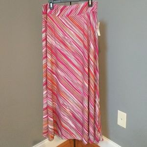 Fuschia and gray petite maxi skirt