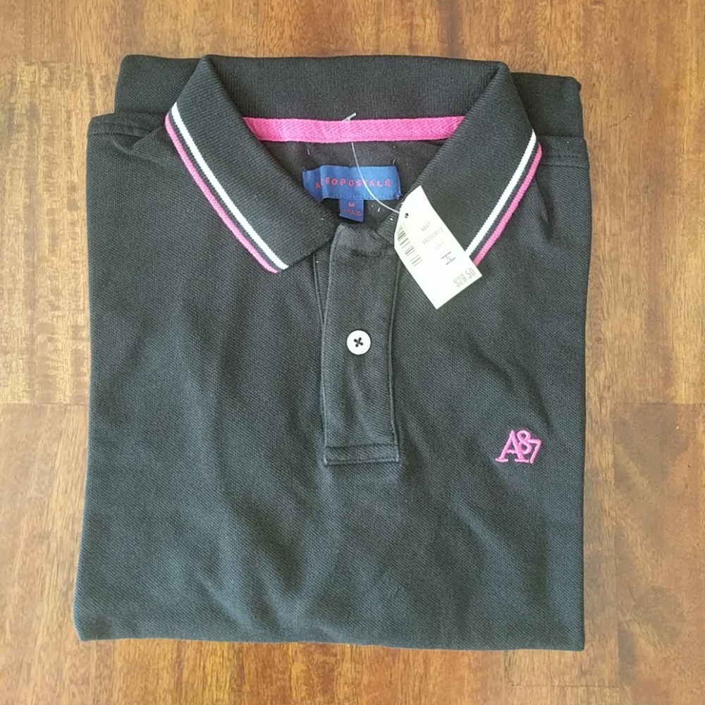 Aeropostate Polo Black and Pink