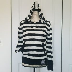 Soulcycle Wheel Patch Striped Sweater Hoodie