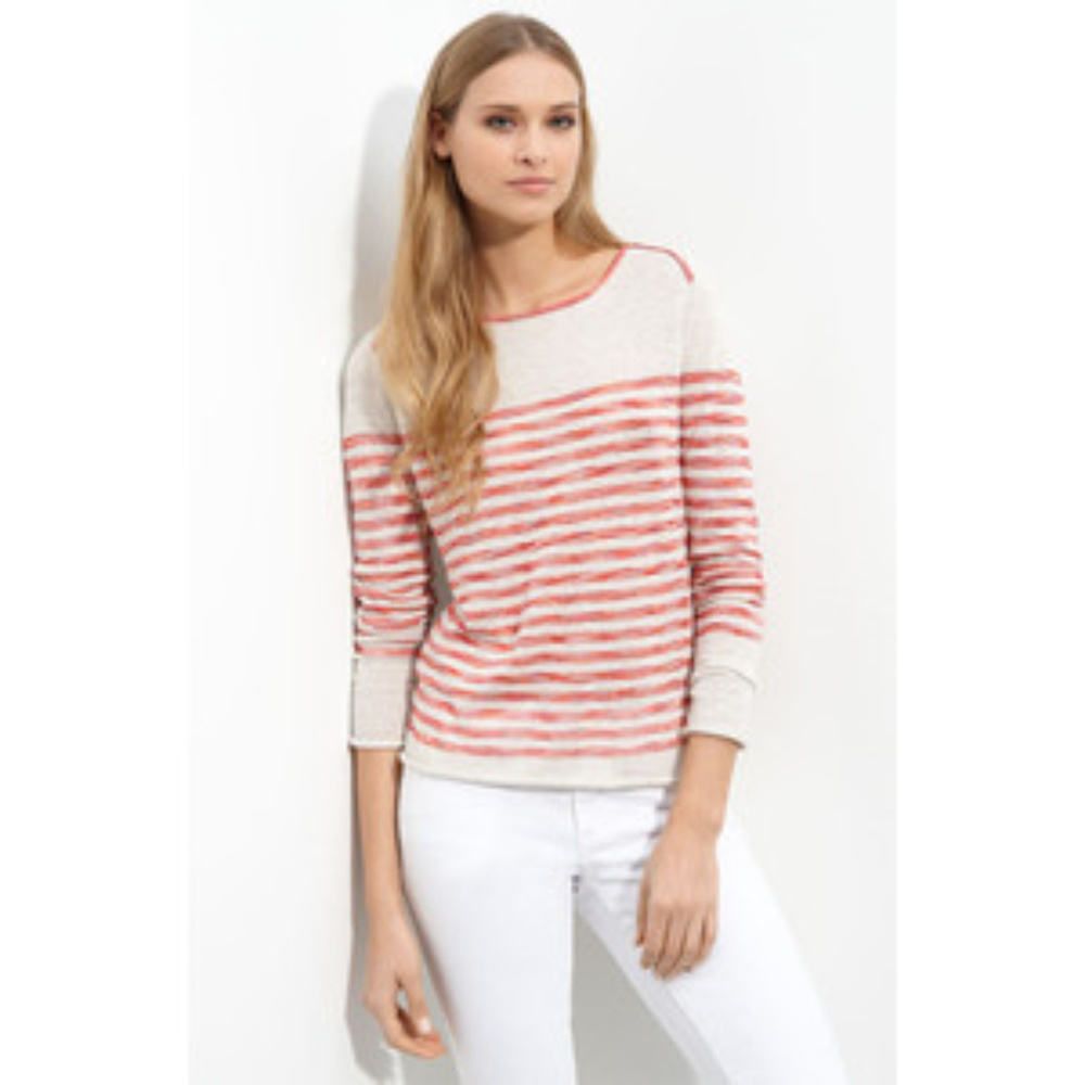 Tory Burch "Troy" Striped Sweater L
