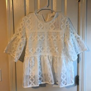 White eyelet blouse NWT