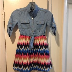 Partial Denim button up dress, size 7/8