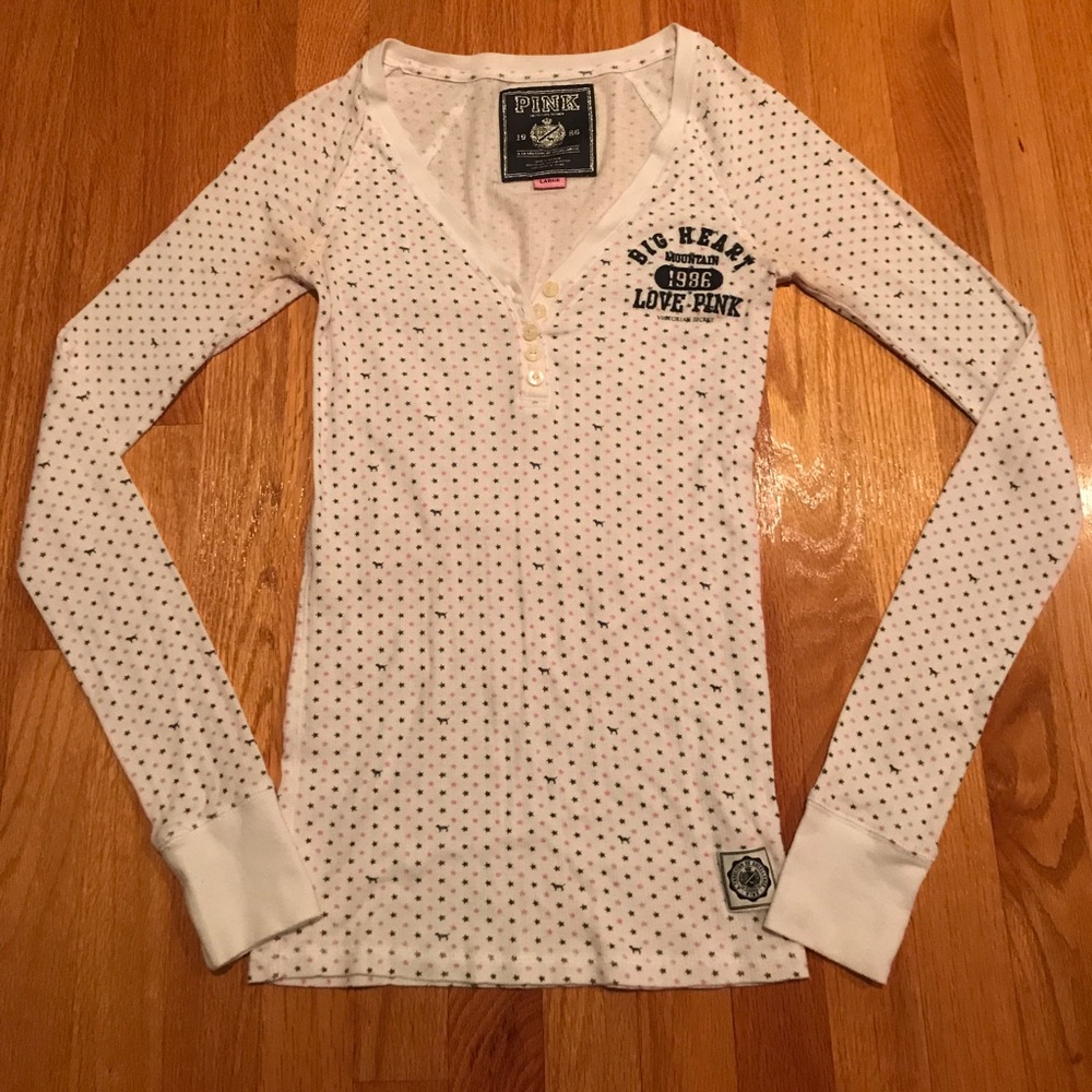Victoria’s Secret Pink white long sleeve shirt