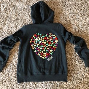 PINK VS zip front hoodie