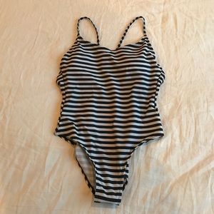 Striped one piece swimsuit
