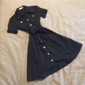 Calvin Klein Black A-Line Shirt Dress