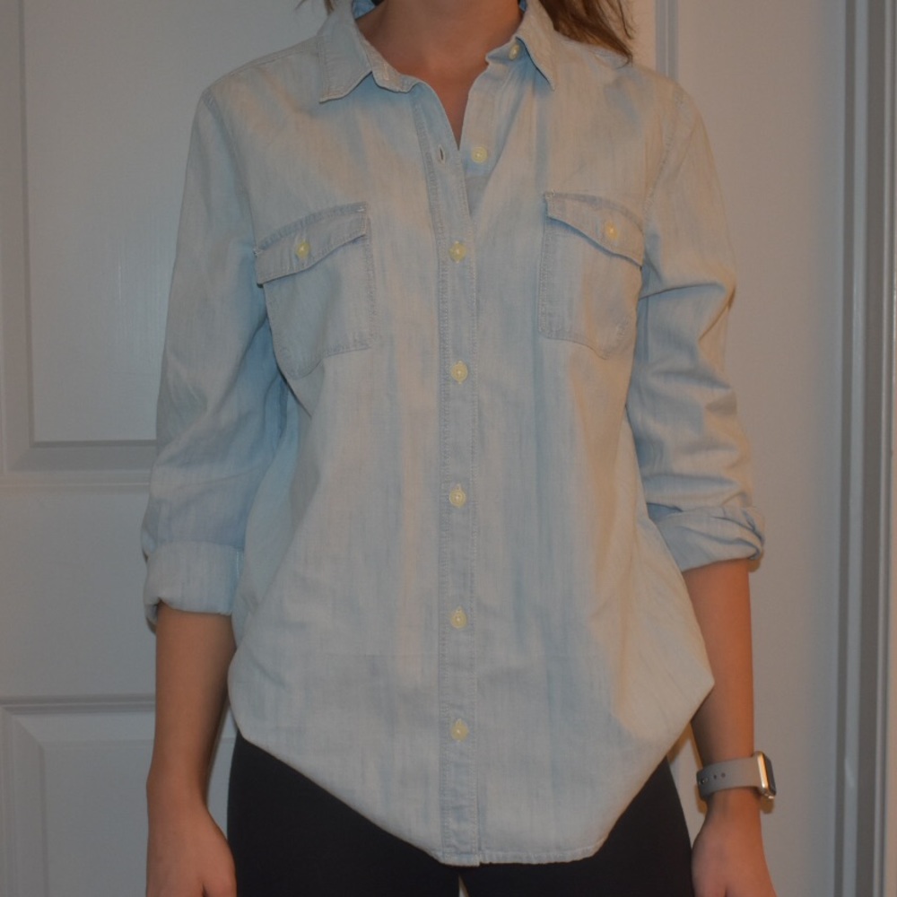 Denim button down
