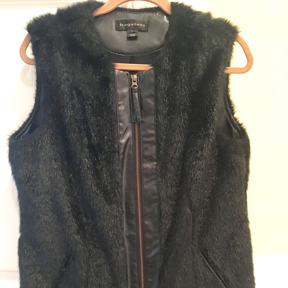 Fur and leather vest