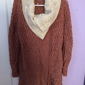 Anthropologie cable knit sweater coat