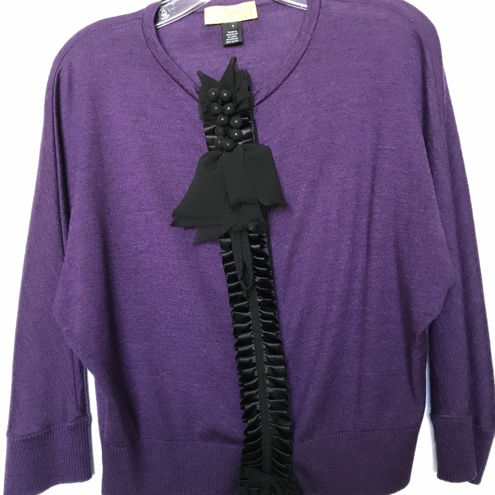 Purple with black trim cardigan