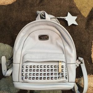 michael kors baby blue studded mini backpack