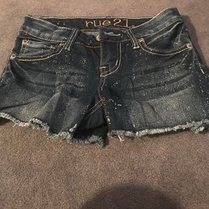 Rue 21 sparkly denim shorts. Never worn.