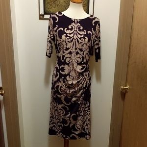 Connected Apparel Scroll/Floral Print Dress
