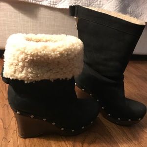 Ugg shearling wedge boots