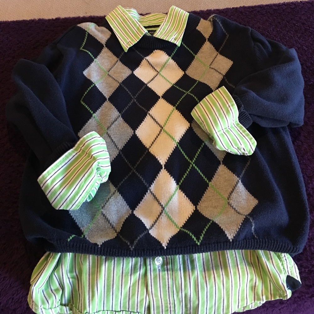 Boys sweater & dress shirt