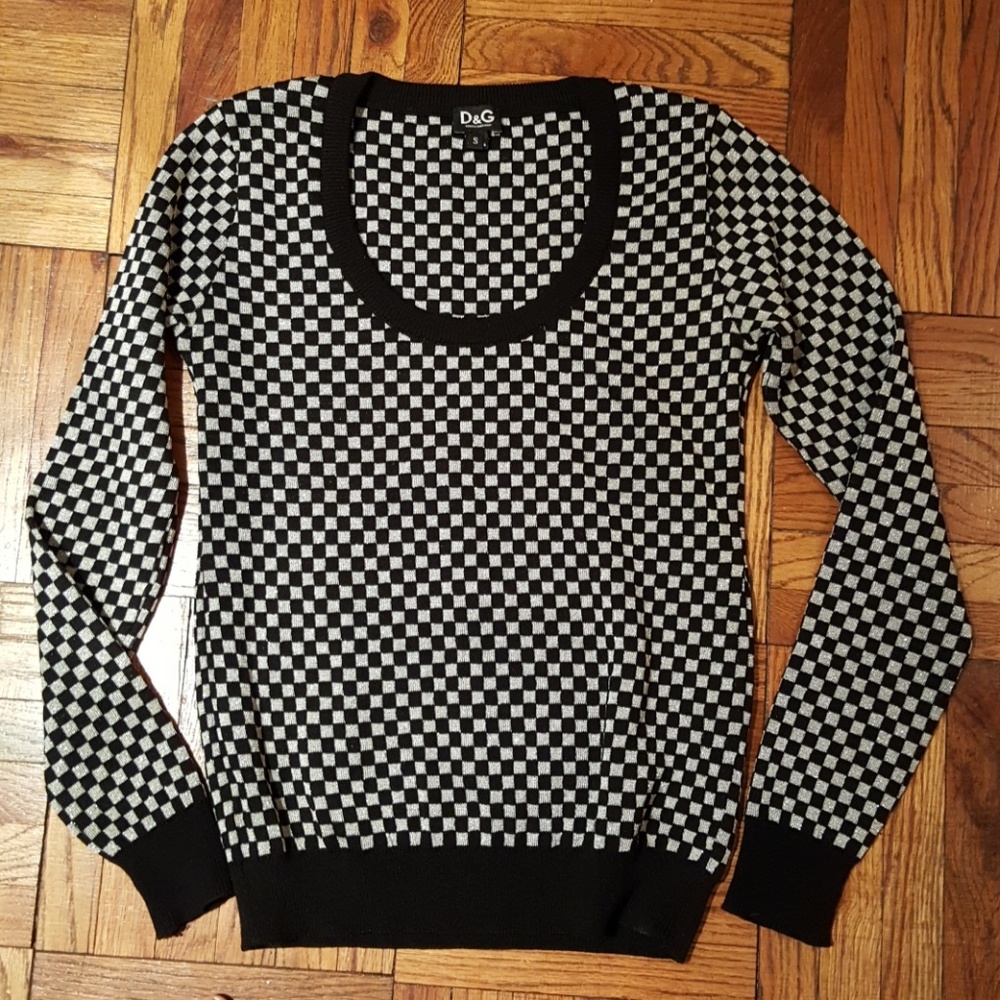 D&G Dolce & Gabbana Black & Silver Sweater - S