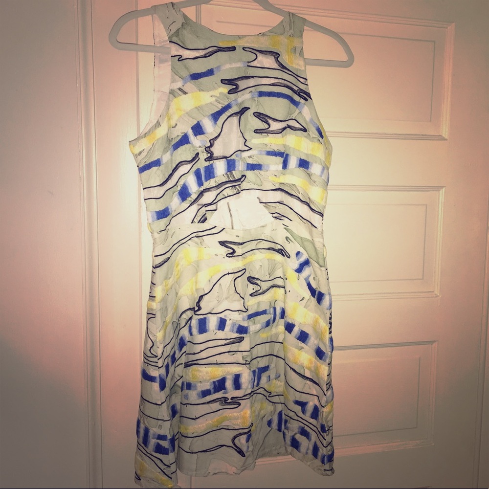 NWT Topshop Cut Out Abstract Design Dress 8