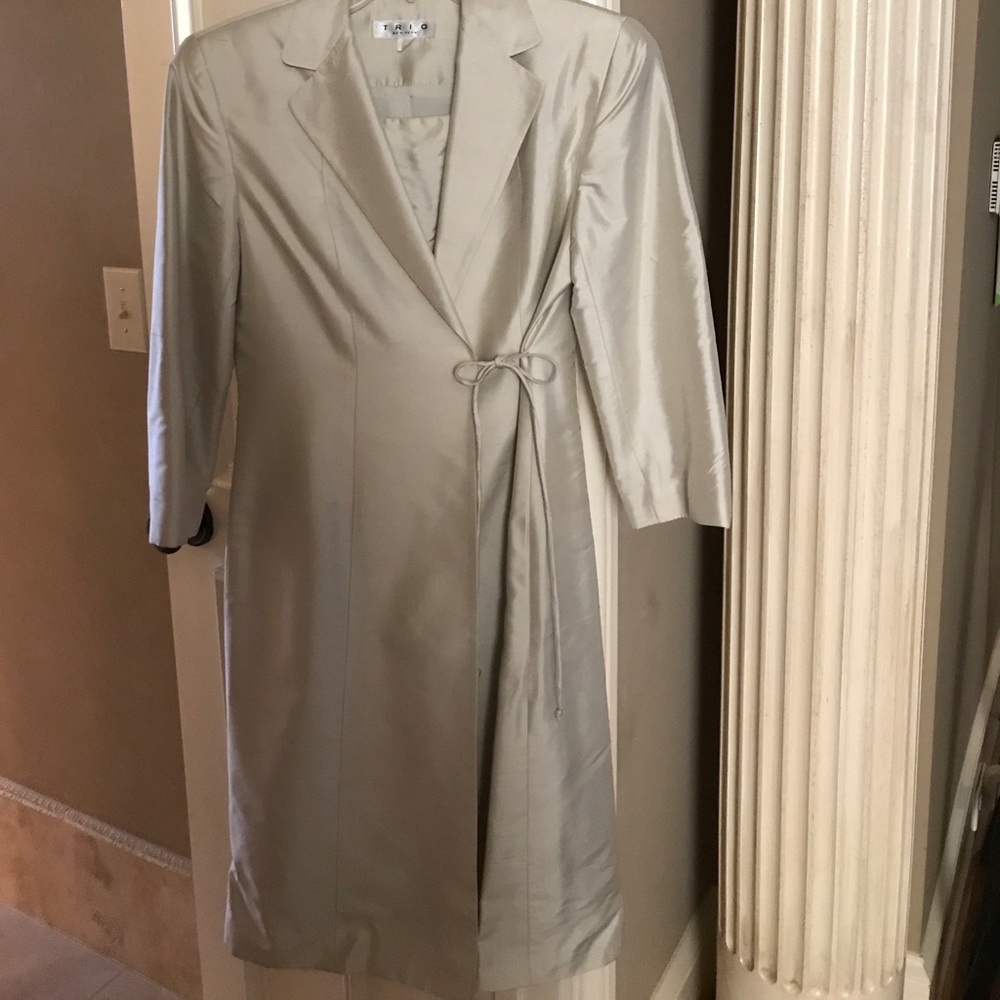 Trio 2-Piece Raw Silk Sheath Dress and Jacket
