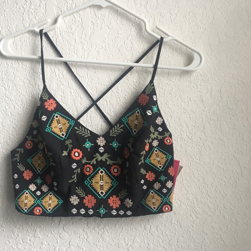 Embroidered crop top