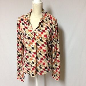 Limited Express retro inspired polyester blouse.