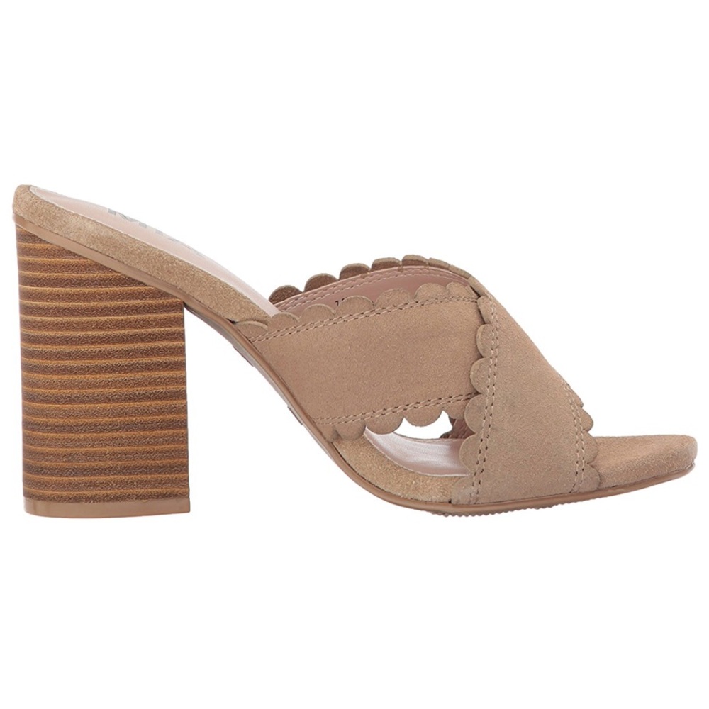 Distressed Scalloped Crisscross Open Toe Mule - Picture 5 of 7