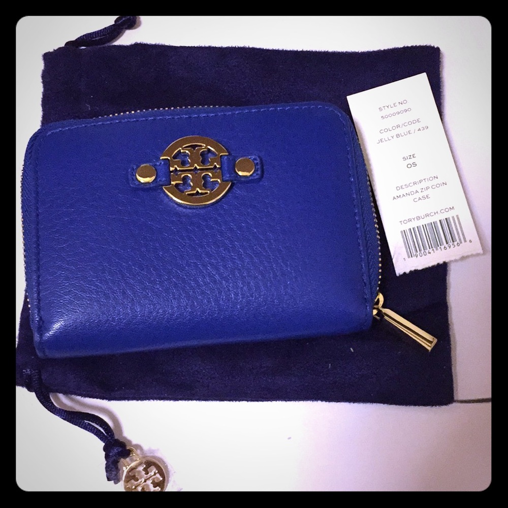 Tory Burch Amanda zip coin case in blue
