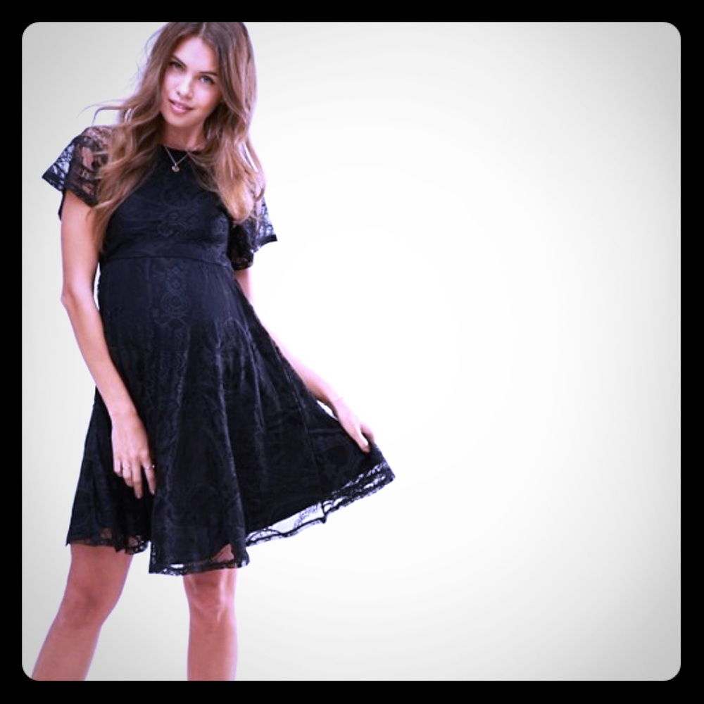 ASOS Maternity Flutter Sleeve Lace Skater Dress
