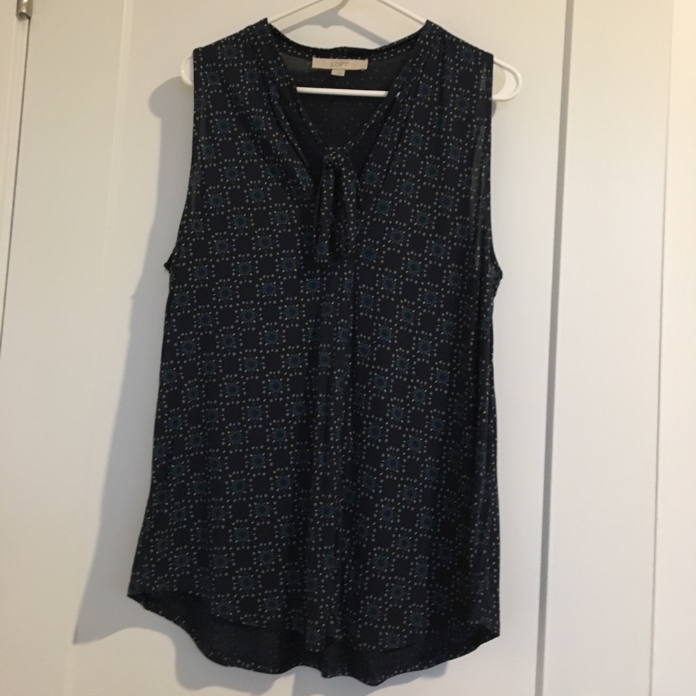 Loft Front tie neck Sleeveless Top