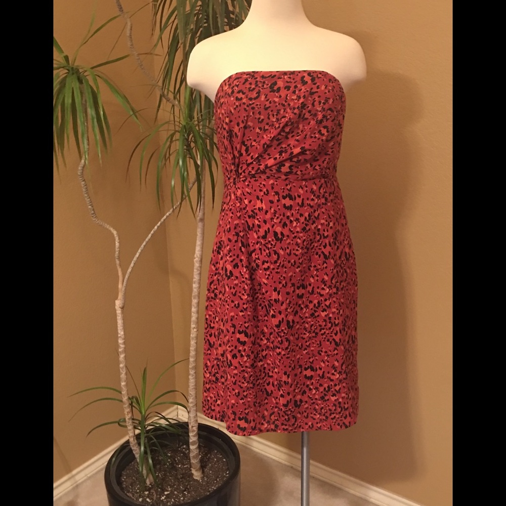 The Limited-Rust Animal Print Strapless Dress