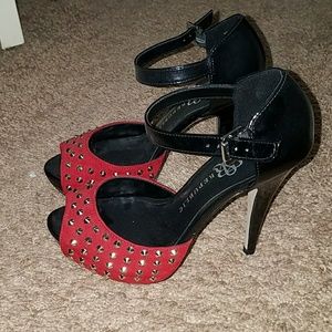 Black and Red heels size 6
