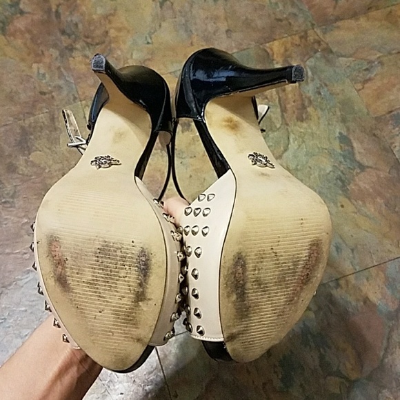 Beige and black heels size 6 - Picture 2 of 3