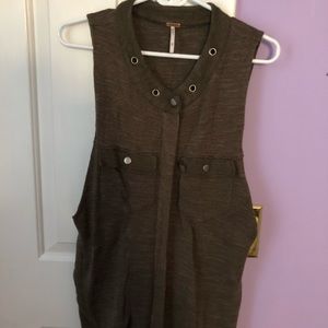 Free People long green vest
